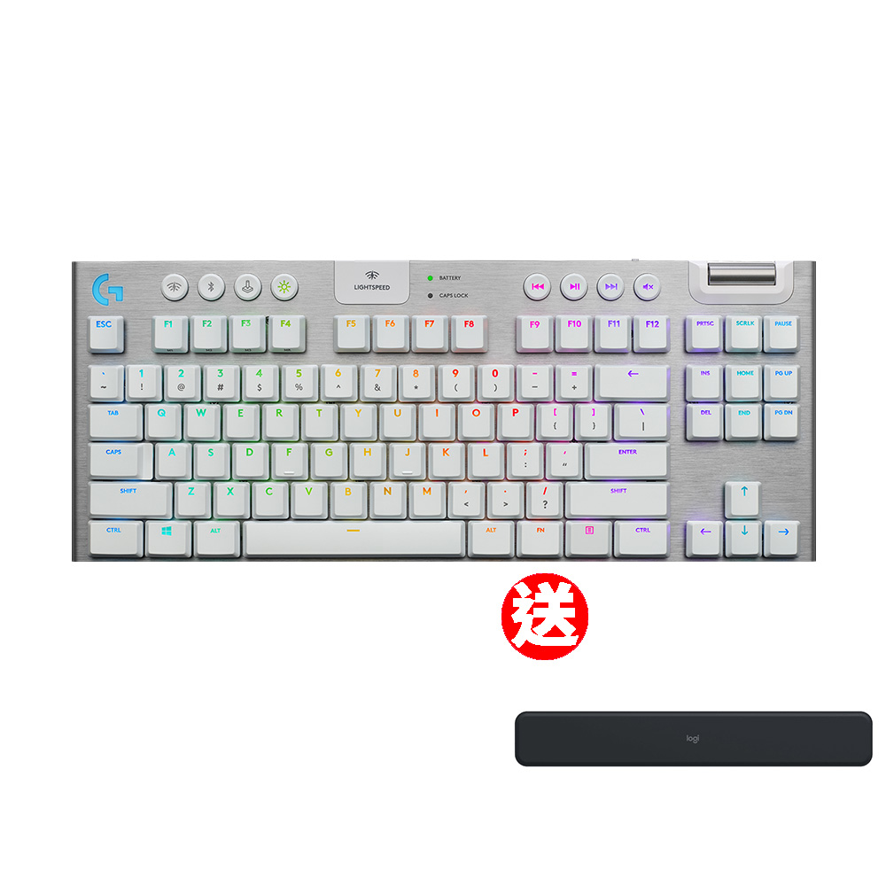 Logitech G913 TKL Lightspeed RGB 無線機械式鍵盤 白色 (GL Tactile 觸感軸)