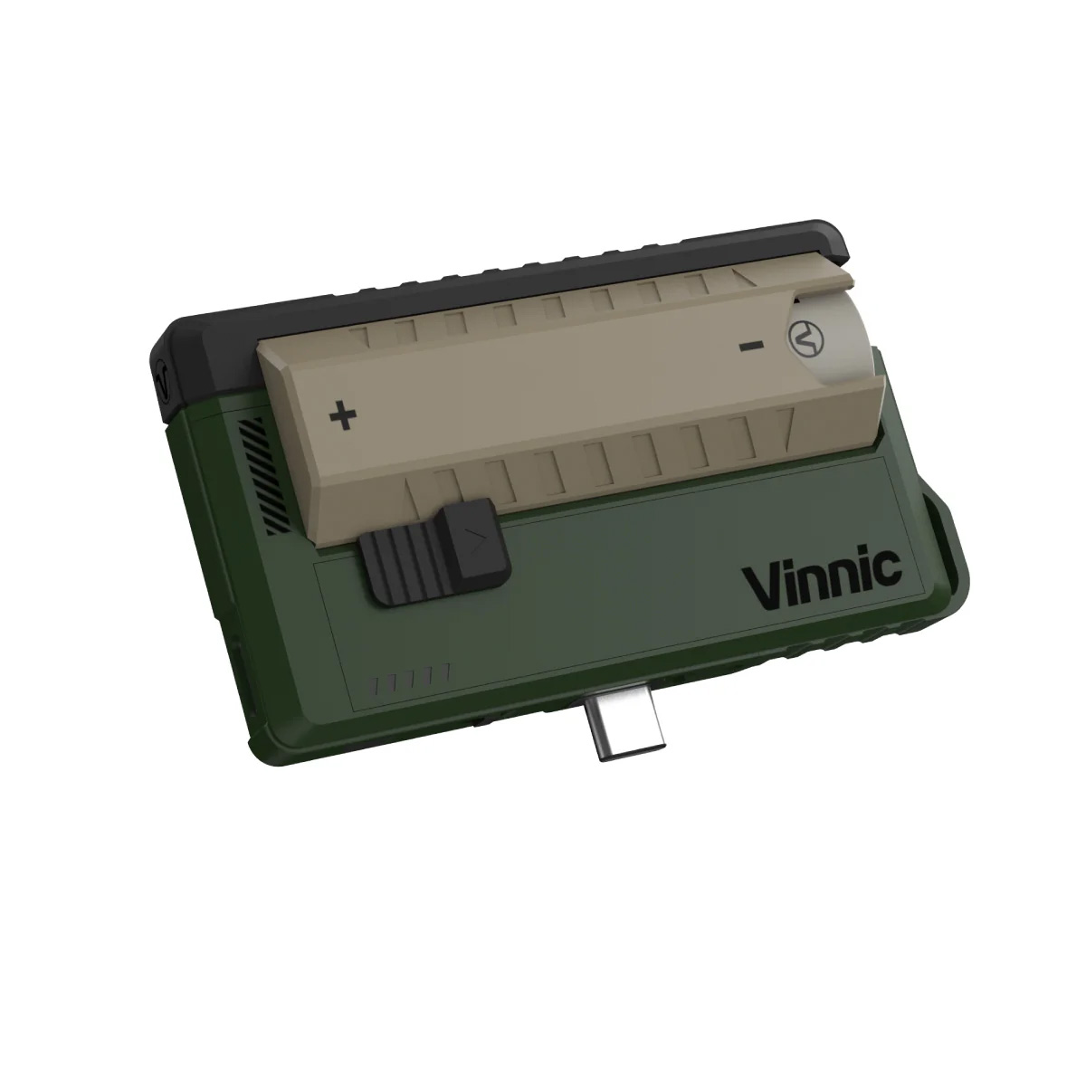 Vinnic Rendezvous 5000mAh 可換電 Type-C 直插式 雙輸出行動電源 (附21700電池兩枚)(軍事綠)