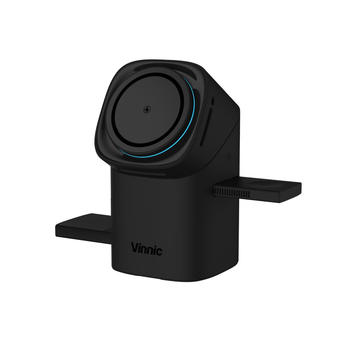 Vinnic Owl Peak 2 三合一機械無線充電座 | 觸控自動旋轉彈出 | 內置散熱風扇(黑色)