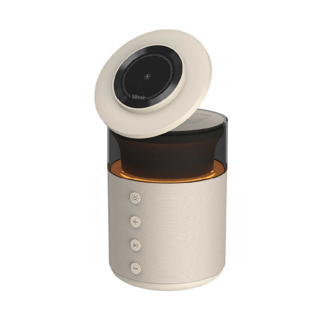 Vinnic Smoky Dome 5-in-1 Charging Dock | 15W 無線充 + 藍牙音響 + 氛圍燈(棕色)
