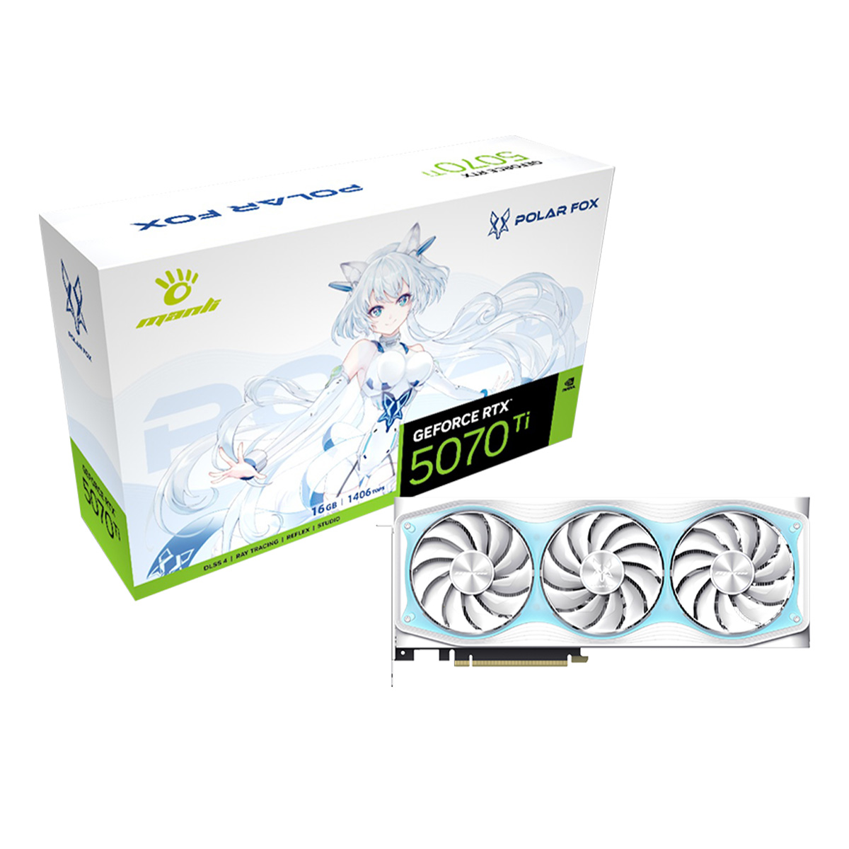 Manli Polar Fox GeForce RTX5070Ti OC 16GB GDDR7 顯示卡