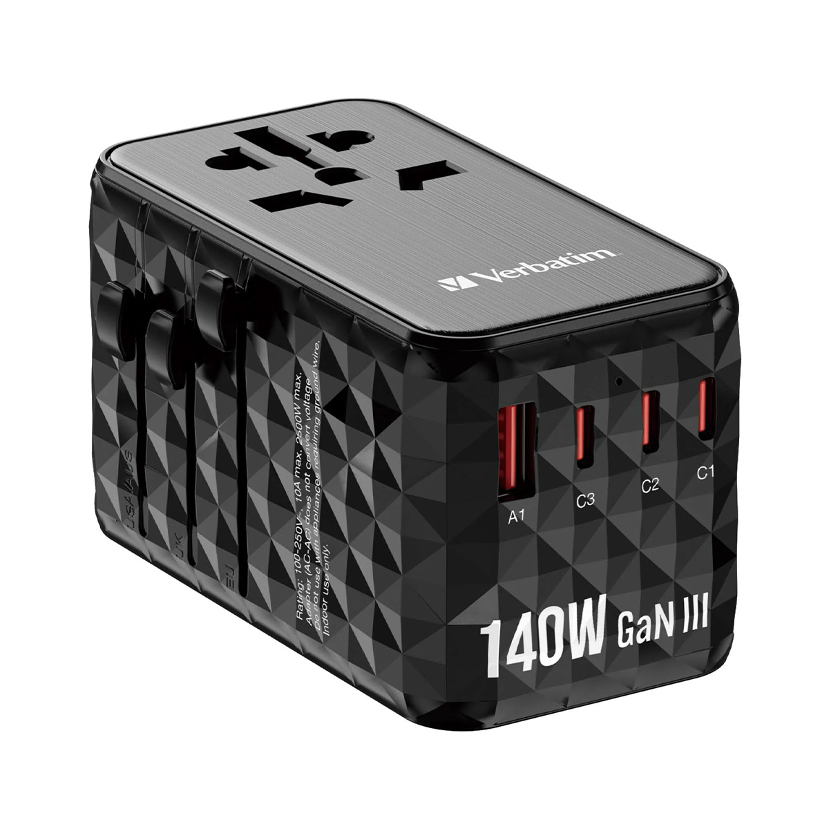 Verbatim GaN III 140W 通用旅行轉插 (UTA-10)