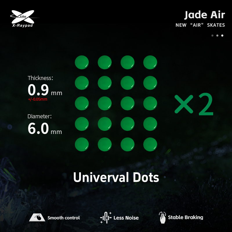 X-Raypad 通用滑鼠腳貼(Jade Air PTFE靜音版- ⌀6mm Dots 40pcs)