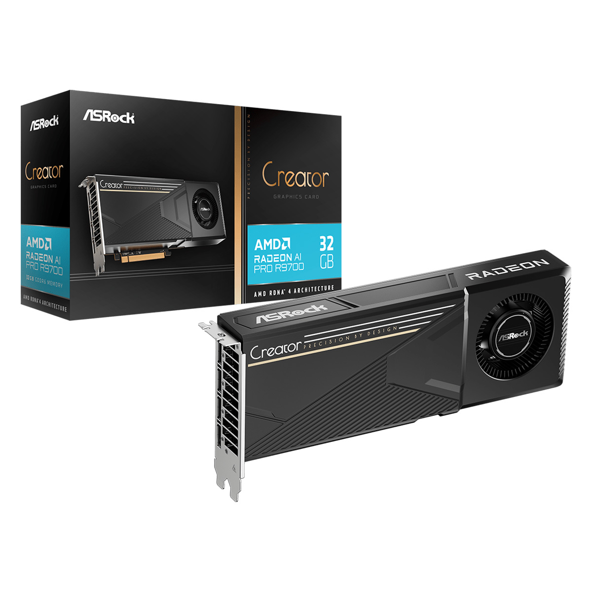AsRock Radeon AI PRO R9700 Creator 32GB GDDR6 顯示卡