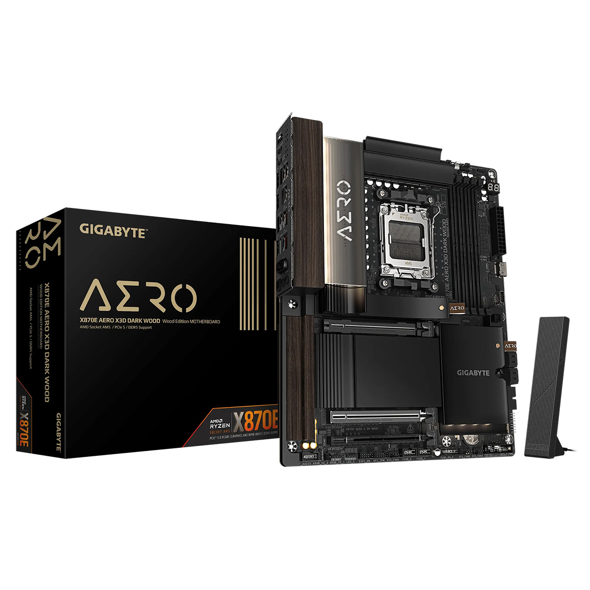 Gigabyte X870E AERO X3D DARK WOOD ATX主機板