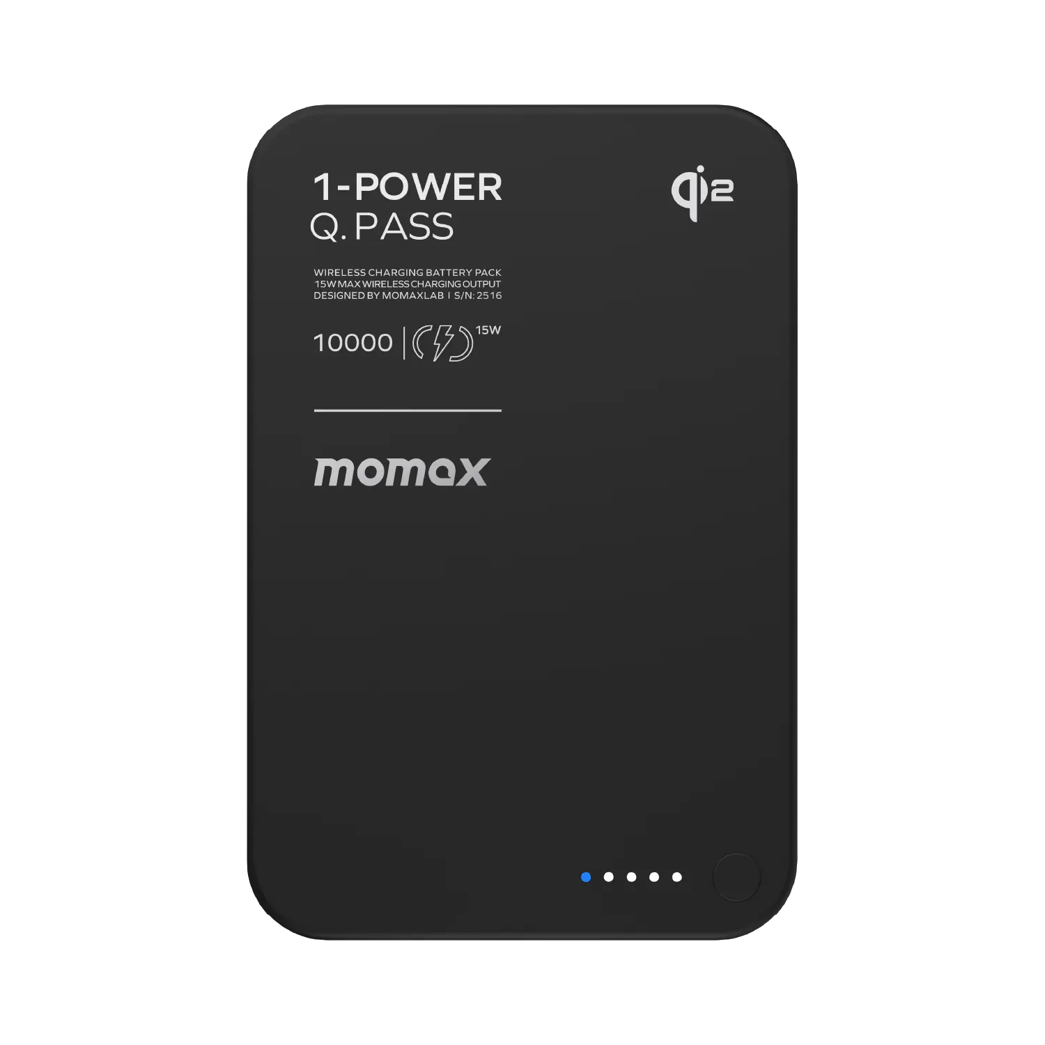 MOMAX 1-Power Q.Pass 10000mAh Qi2 超薄磁吸流動電源 - 第二代(CCC 認證)(IP136Q2)(黑色)