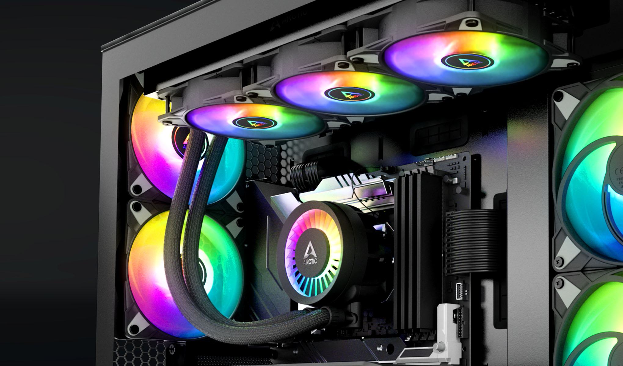品良く着こなすため ARCTIC Liquid 水冷散熱器(黑色 ARGB 360 III Freezer PC用ファン・クーラー