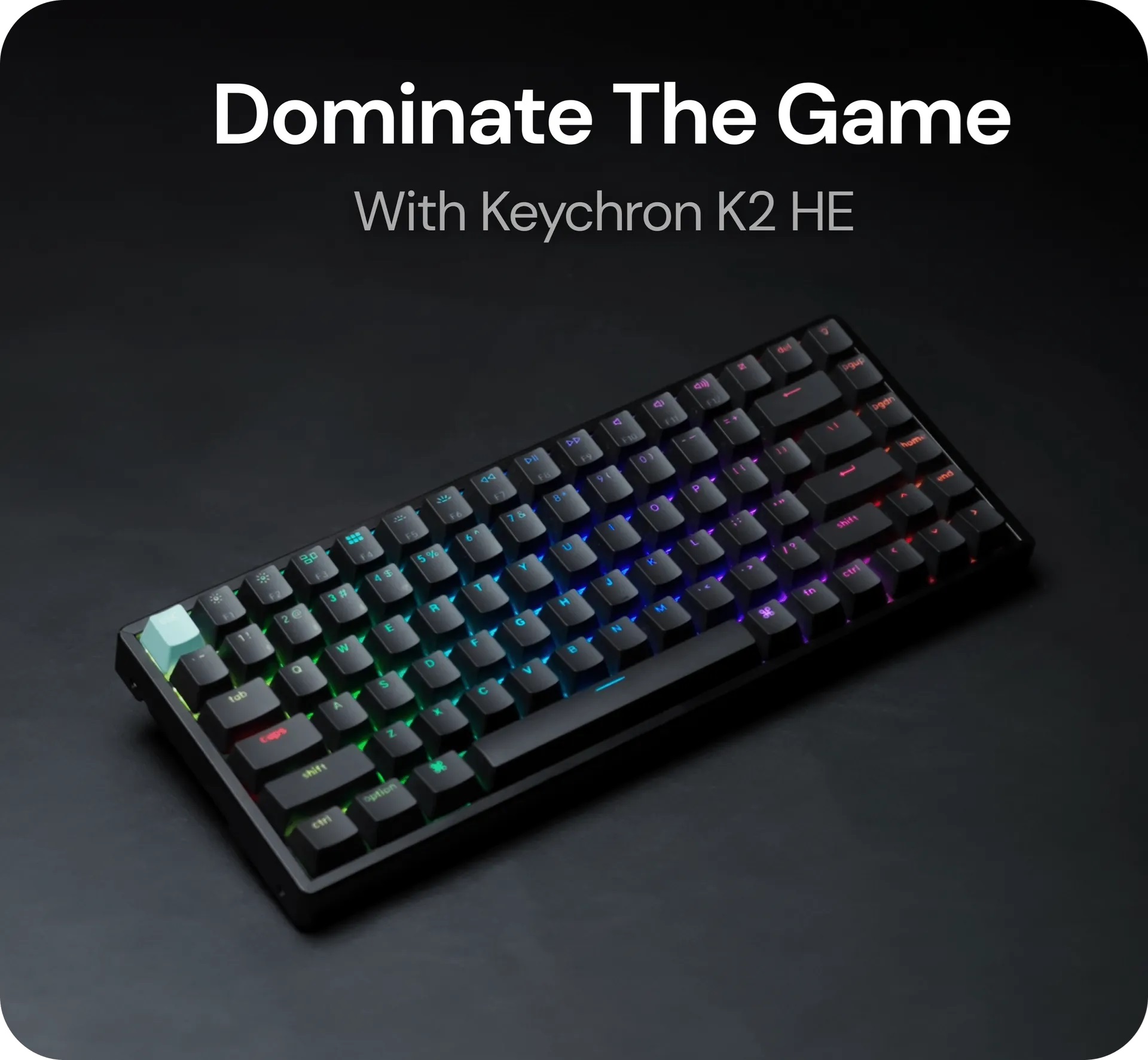Keychron K2 HE (K2H-F1) QMK 三模無線磁軸鍵盤(特別版-木側飾黑
