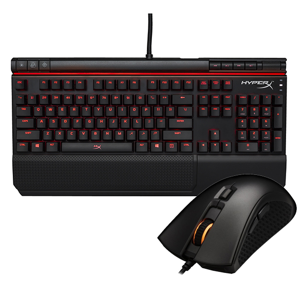 HyperX Alloy Elite 機械式鍵盤 + PulseFire FPS Pro RGB 光學滑鼠(茶軸紅光鍵盤)