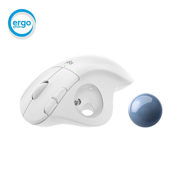Logitech ERGO M575 藍牙無線軌跡球滑鼠(白)