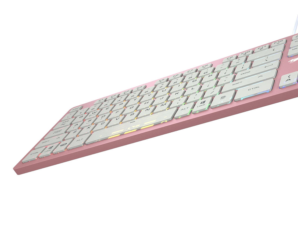 Cougar Vantar AX Pink 全鋁CNC剪刀腳RGB薄膜式鍵盤