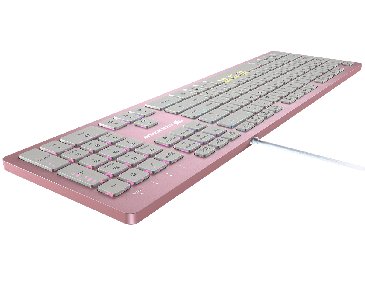 Cougar Vantar AX Pink 全鋁CNC剪刀腳RGB薄膜式鍵盤