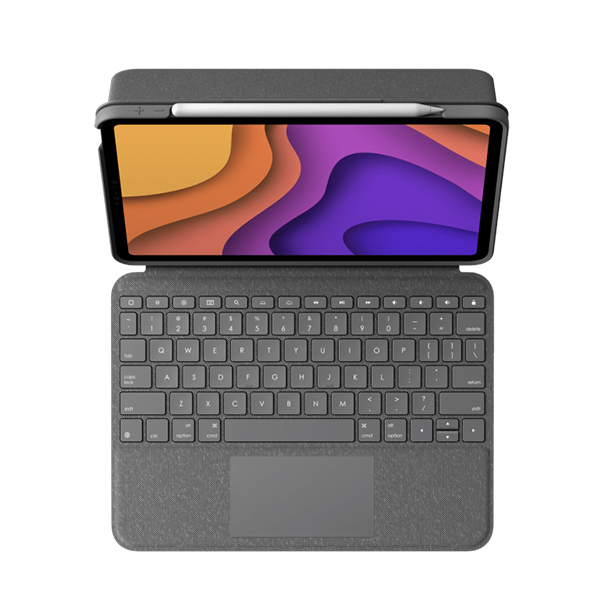 Logitech Folio Touch 背光鍵盤護殼配備觸控板(iPad Air 第4代 (Oxford Grey))