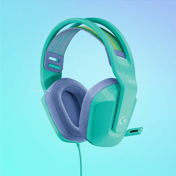 Logitech G系列 G335 有線遊戲耳機麥克風(Mint 薄荷綠)