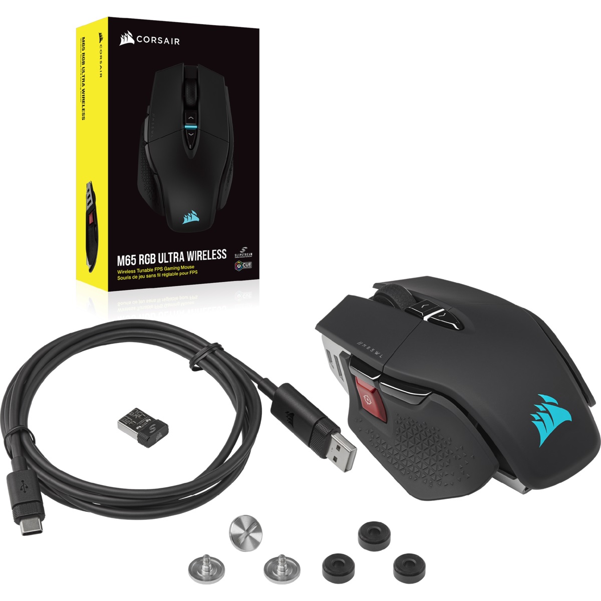 Corsair M65 RGB Ultra Wireless 光學滑鼠(黑色)
