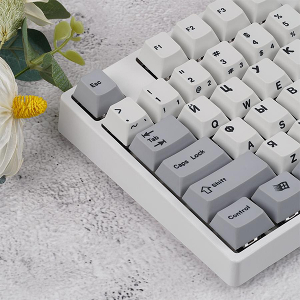 ENJOYPBT G81-SAV White & Gray Russia 俄語字母 熱昇華鍵帽