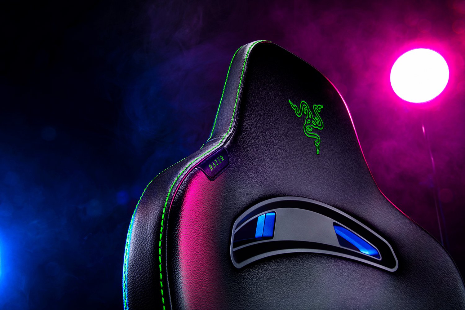 C195 Razer Enki X 內建弧形腰枕人體工學高背電競椅(黑綠)