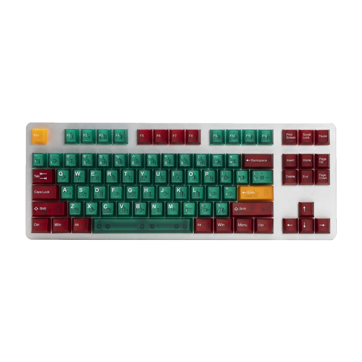 Tai-Hao ABS/Backlit/Cubic Profile/108 keycaps/1 Key Puller (T31GN301)(Orz II (Green))