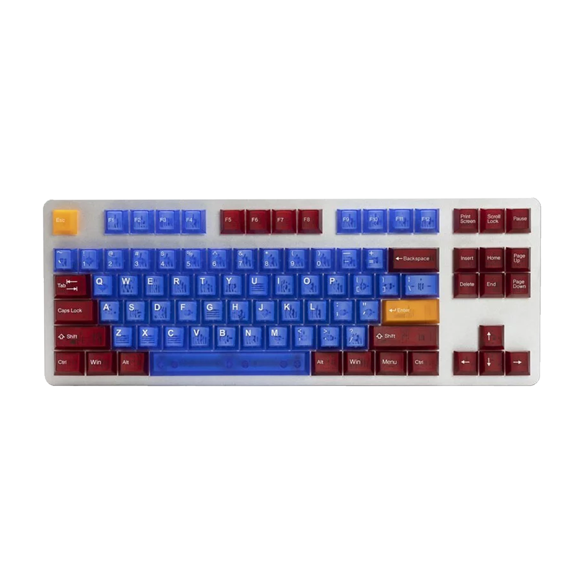 Tai-Hao ABS/Backlit/Cubic Profile/108 keycaps/1 Key Puller (T31BU301)(Orz I (Blue))