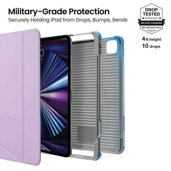 tomtoc 11吋 iPad Pro (3rd/2nd/1st Gen) 保護套連Apple Pencil充電筆槽(B02-007W01 米白)