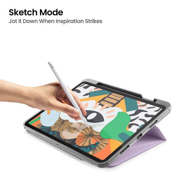 tomtoc 11吋 iPad Pro (3rd/2nd/1st Gen) 保護套連Apple Pencil充電筆槽(B02-007W01 米白)