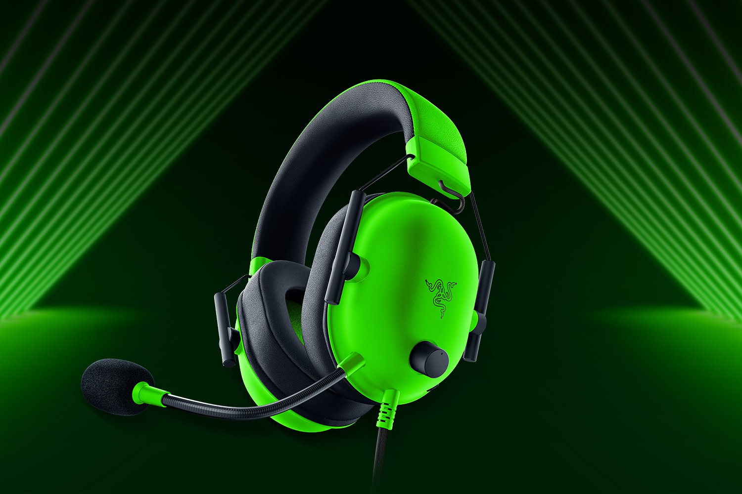 Razer BlackShark V2 X 頭戴式有線遊戲耳機(3.5mm)(PC-Razer Green-綠色)
