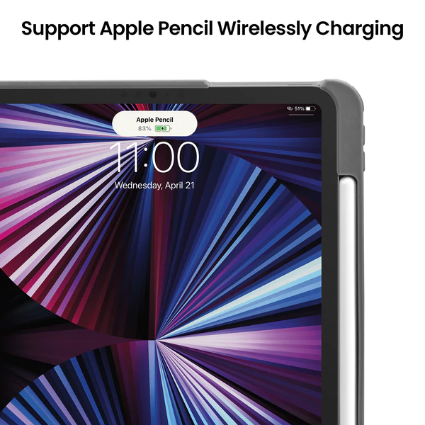 tomtoc 11吋 iPad Pro (3rd/2nd/1st Gen) 保護套連Apple Pencil充電筆槽(B02-007W01 米白)