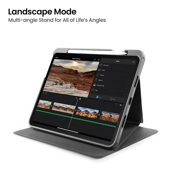 tomtoc 11吋 iPad Pro (3rd/2nd/1st Gen) 保護套連Apple Pencil充電筆槽(B02-007W01 米白)