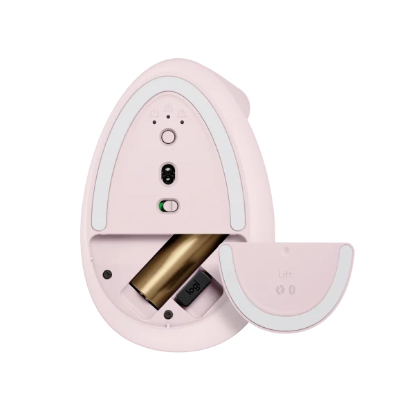 Logitech Lift Vertical 雙模無線 人體工學垂直滑鼠(玫瑰色)