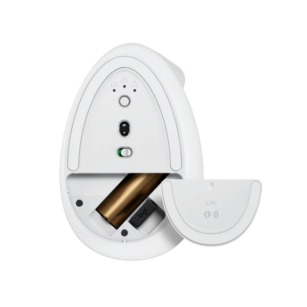Logitech Lift Vertical 雙模無線 人體工學垂直滑鼠(珍珠白)