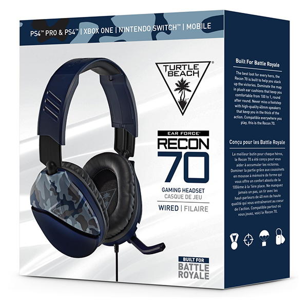 Turtle Beach Recon 70 3.5mm 遊戲耳機 + Atlas Edge 音效增強器 組合(迷彩藍-耳機)