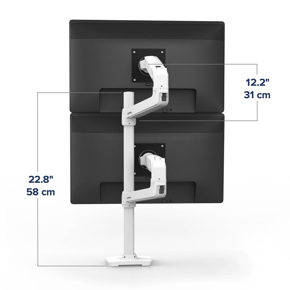 Ergotron LX 雙臂高杆顯示器支架(白色 45-509-216)