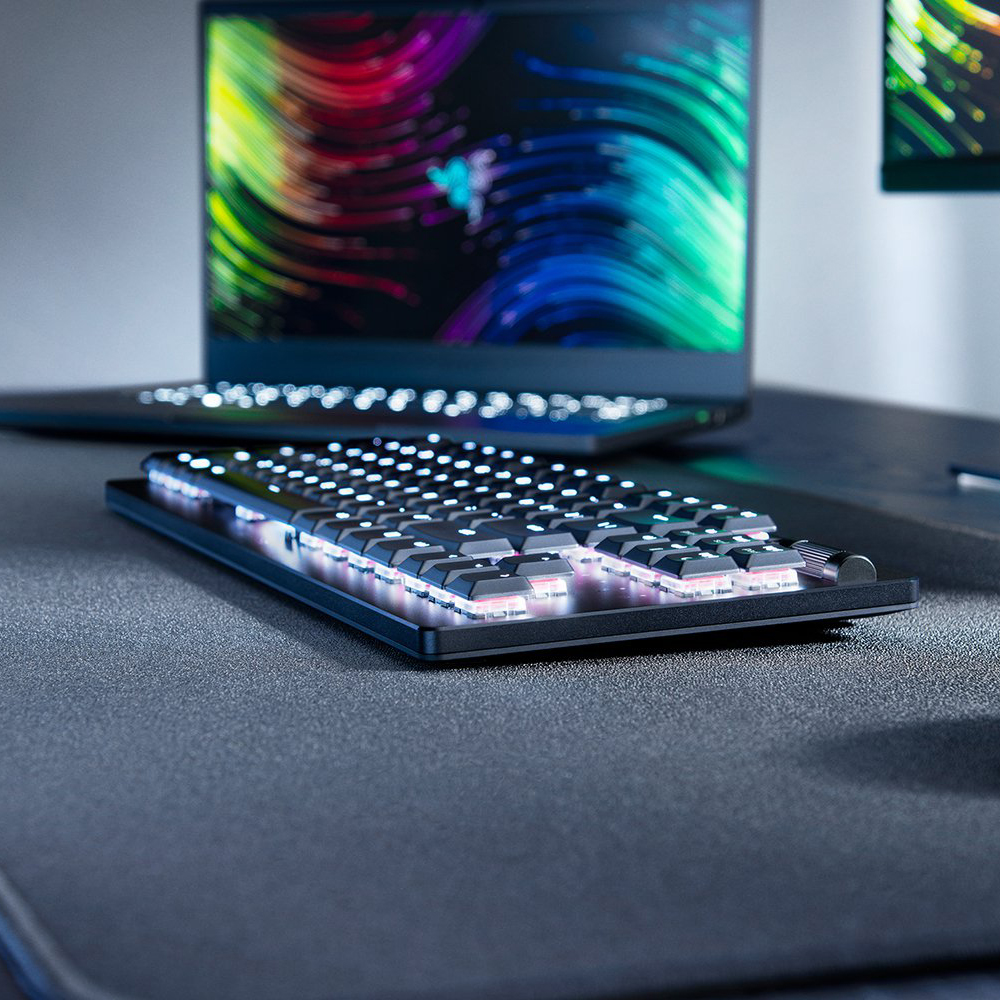 Razer DeathStalker V2 Pro Tenkeyless 無線Low Profile 光學遊戲鍵盤(黑)(Linear 線性紅軸)
