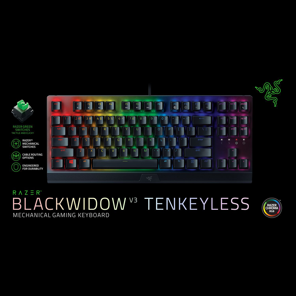 Razer BlackWidow V3 TKL RGB 機械式鍵盤(段落綠軸)
