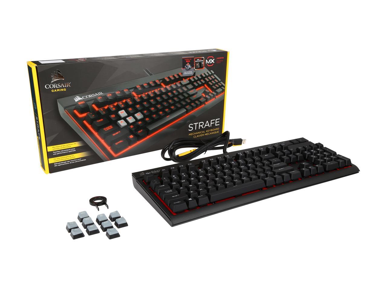 Corsair STRAFE 紅光 機械式鍵盤(CH-9000092-NA)(紅軸)