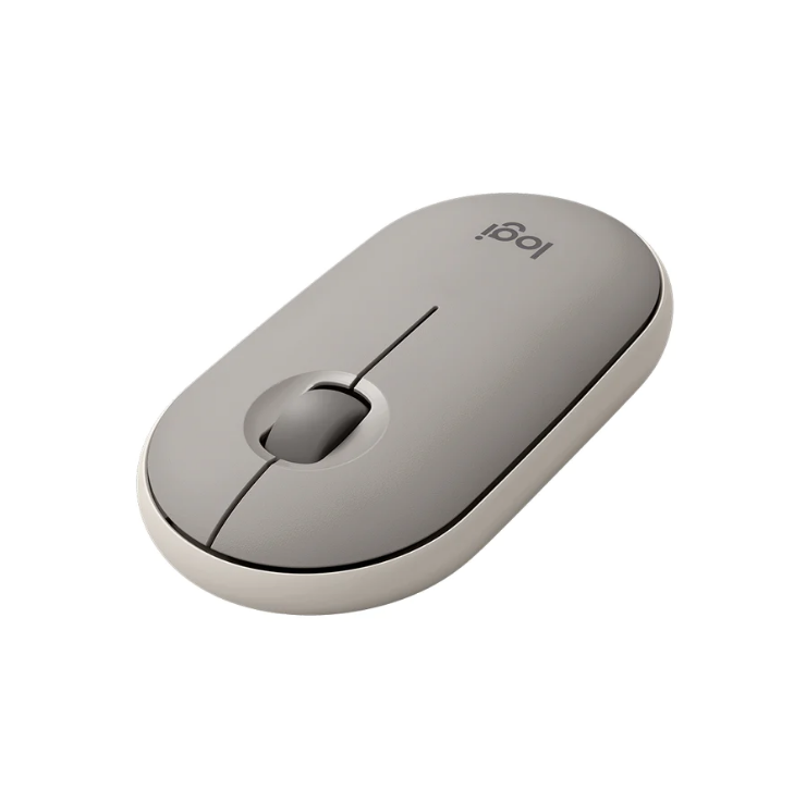 Logitech Pebble M350 纖薄靜音無線滑鼠(Sand 迷霧灰)