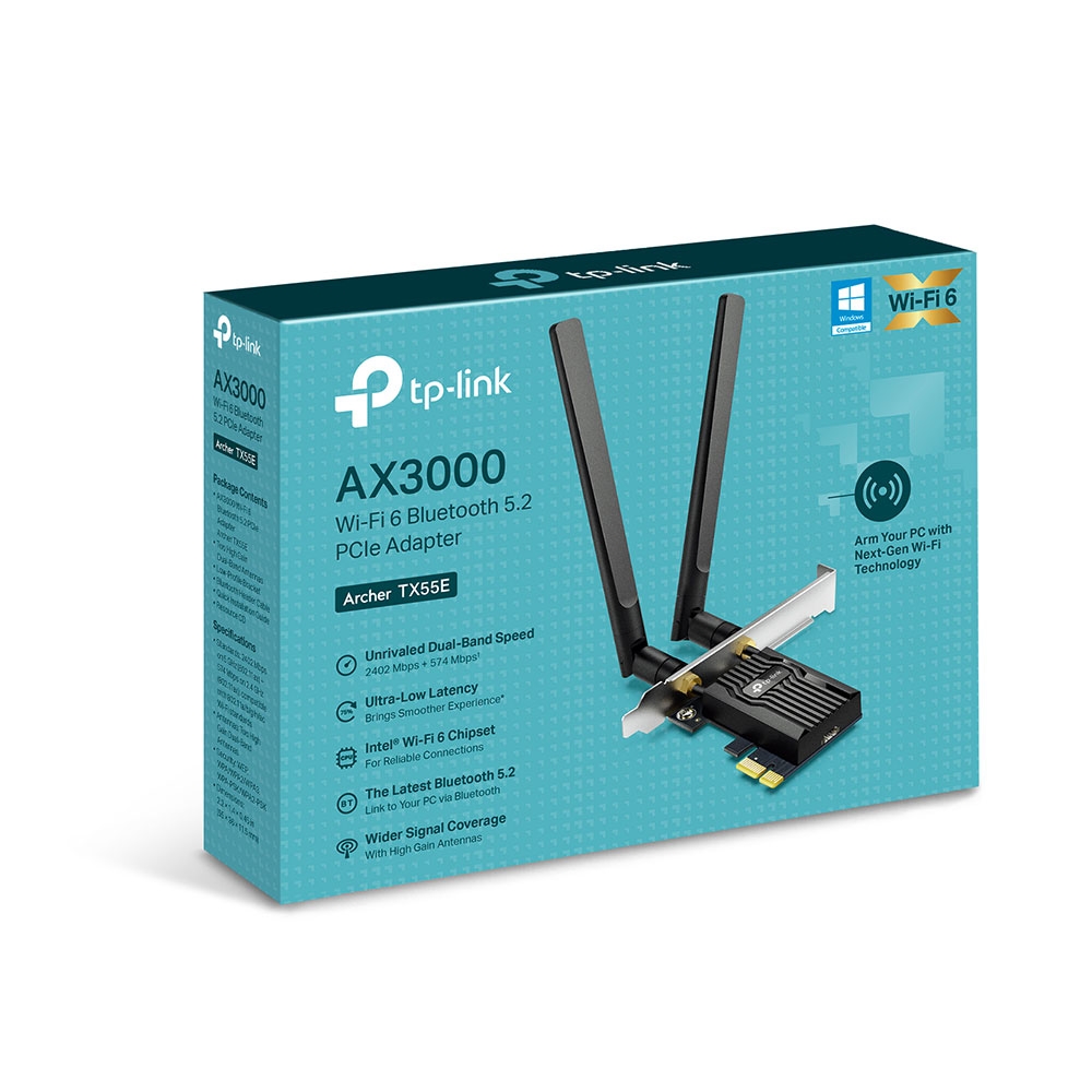 TP-Link Archer TX55E AX3000 WiFi 6 藍牙 5.2 PCIe 無線網路卡