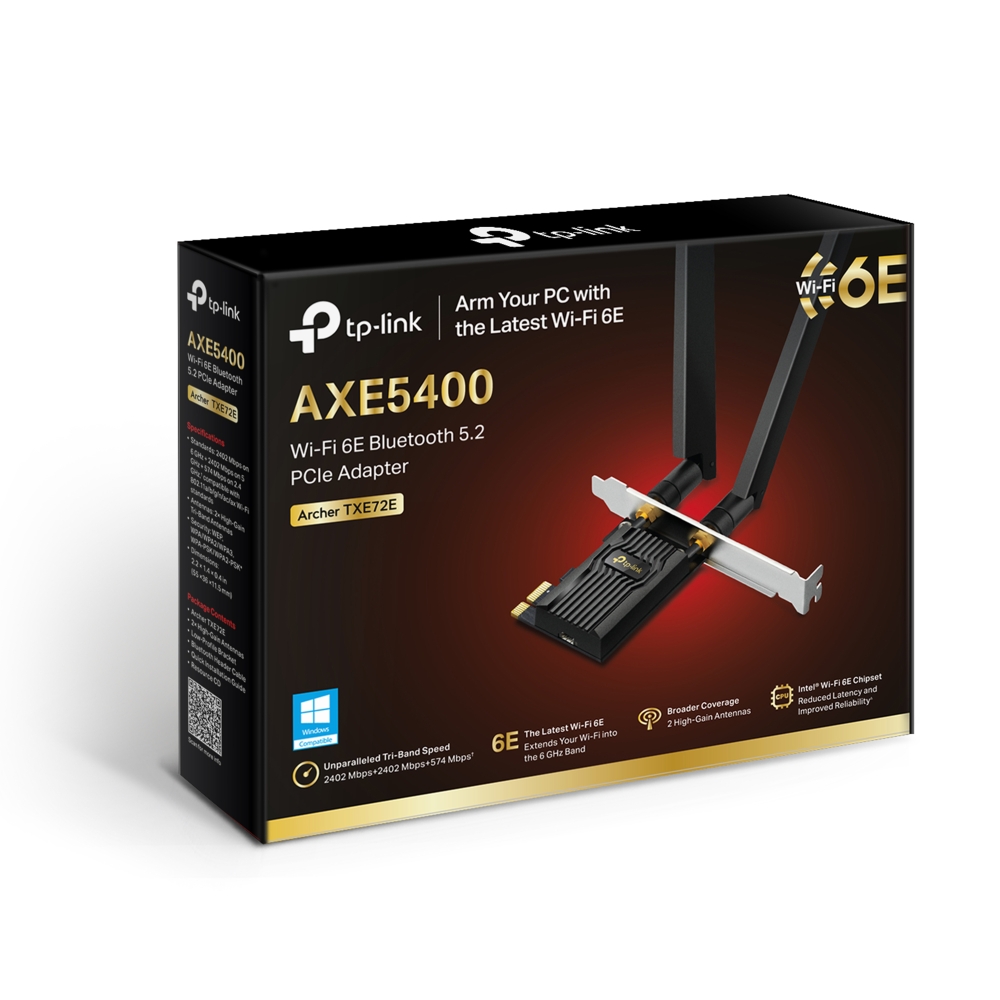 TP-Link Archer TXE72E AXE5400 WiFi 6E 藍牙 5.2 PCIe 無線網路卡