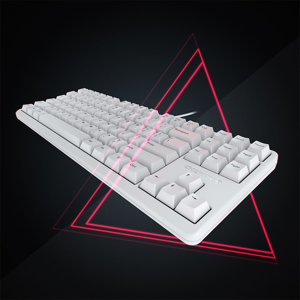 CHERRY G80-3000S TKL 白框無光機械式鍵盤(青軸)