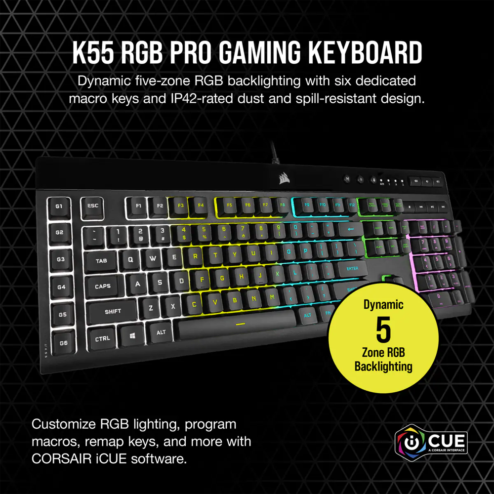 Corsair K55+Katar Pro Combo 電競套裝