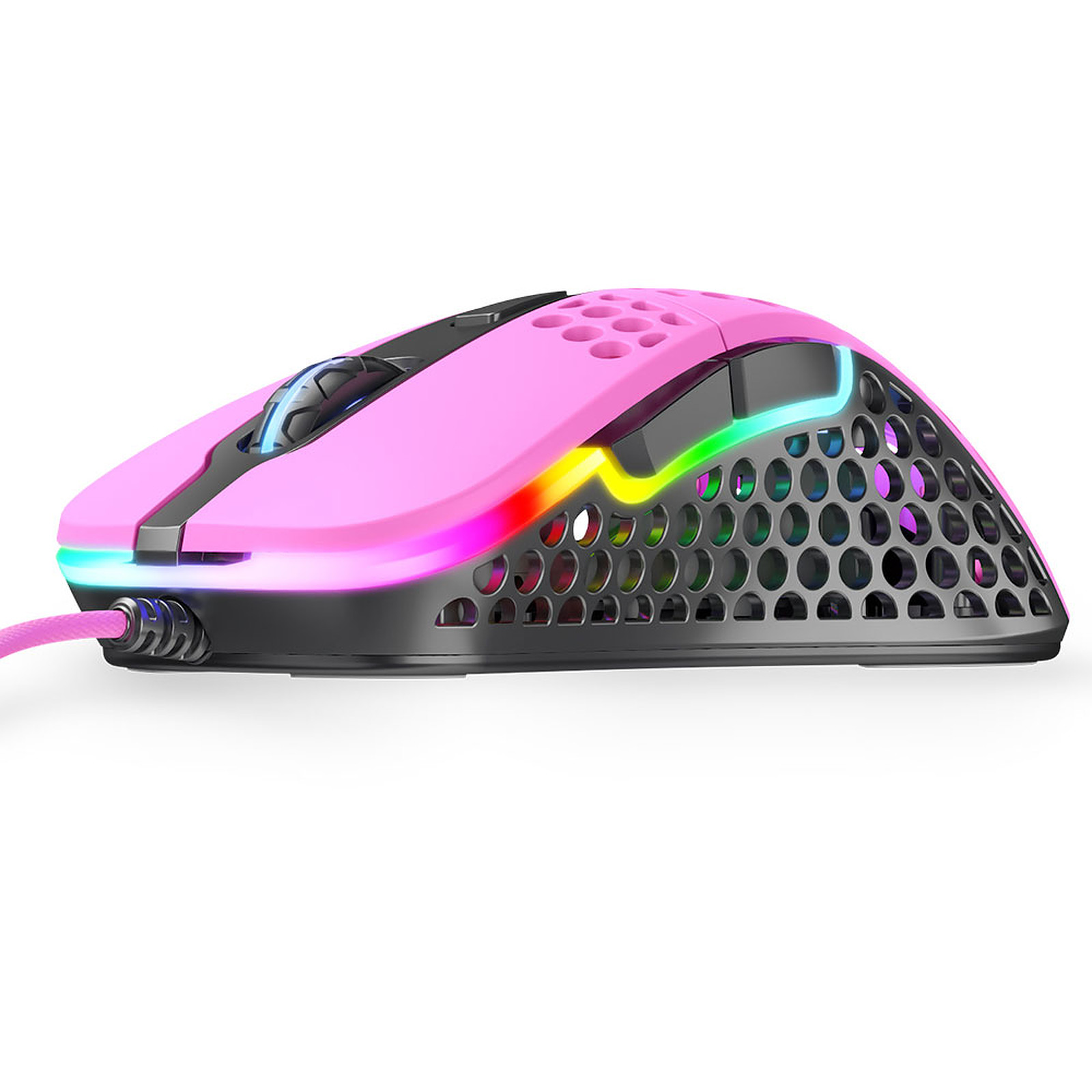 XTRFY M4 RGB 輕量級69g遊戲光學滑鼠(粉紅)