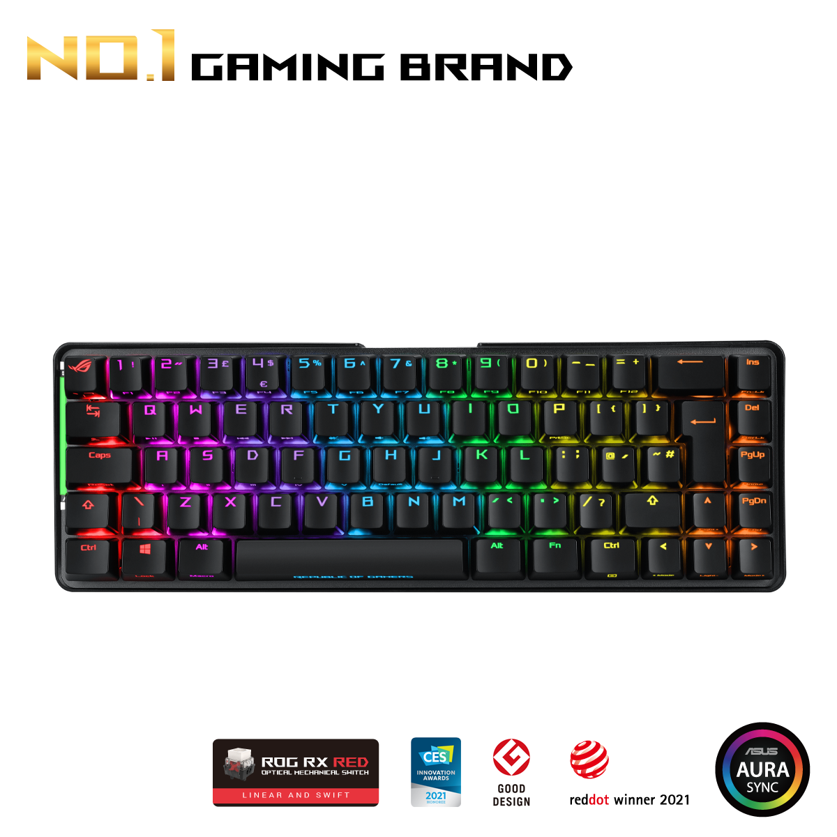 ASUS ROG Falchion 68鍵 RGB 無線機械鍵盤(青軸)