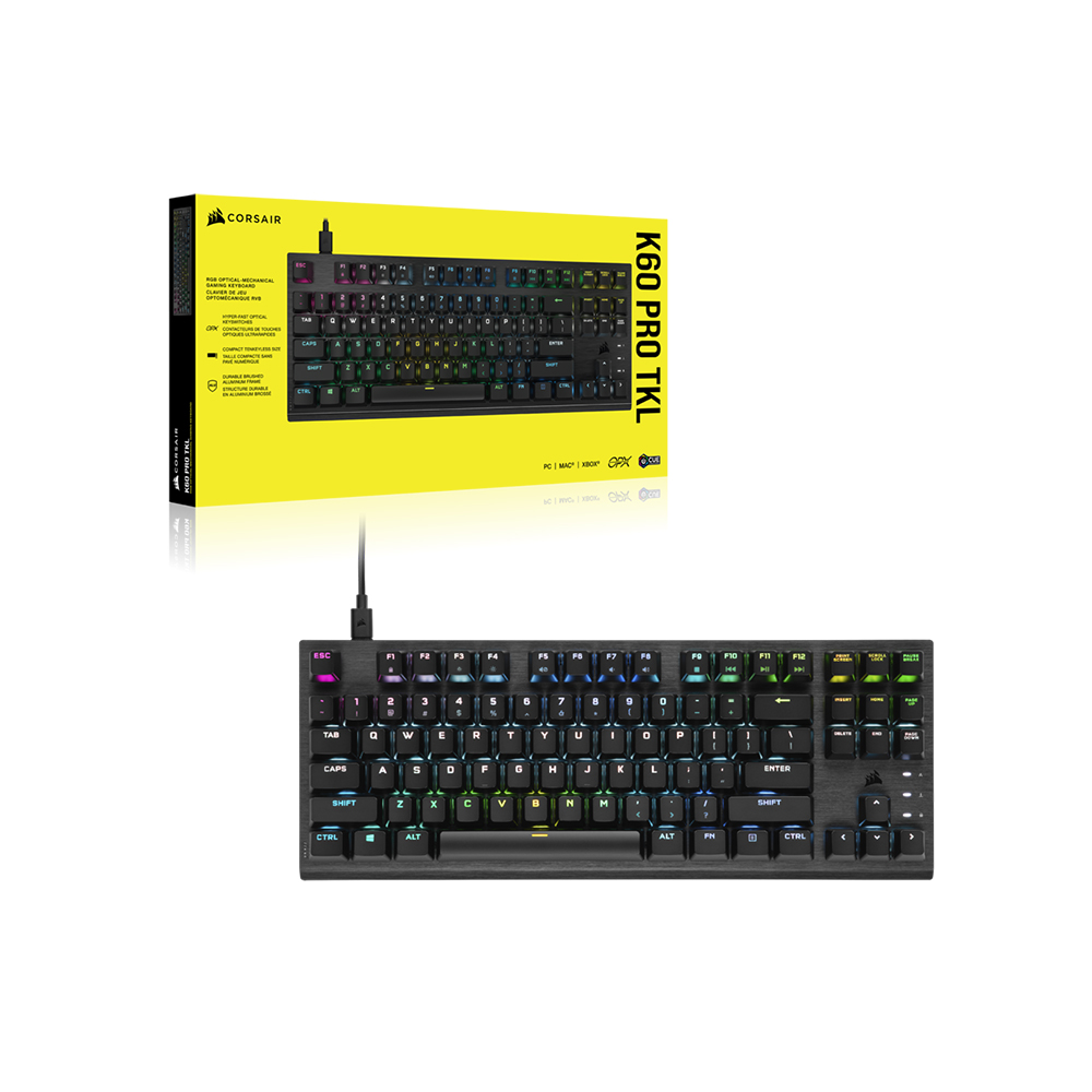 Corsair K60 PRO TKL RGB 機械式遊戲鍵盤(Corsair OPX軸)