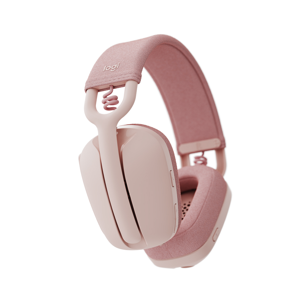 Logitech ZONE VIBE 100 無線頭戴式耳機(玫瑰色)