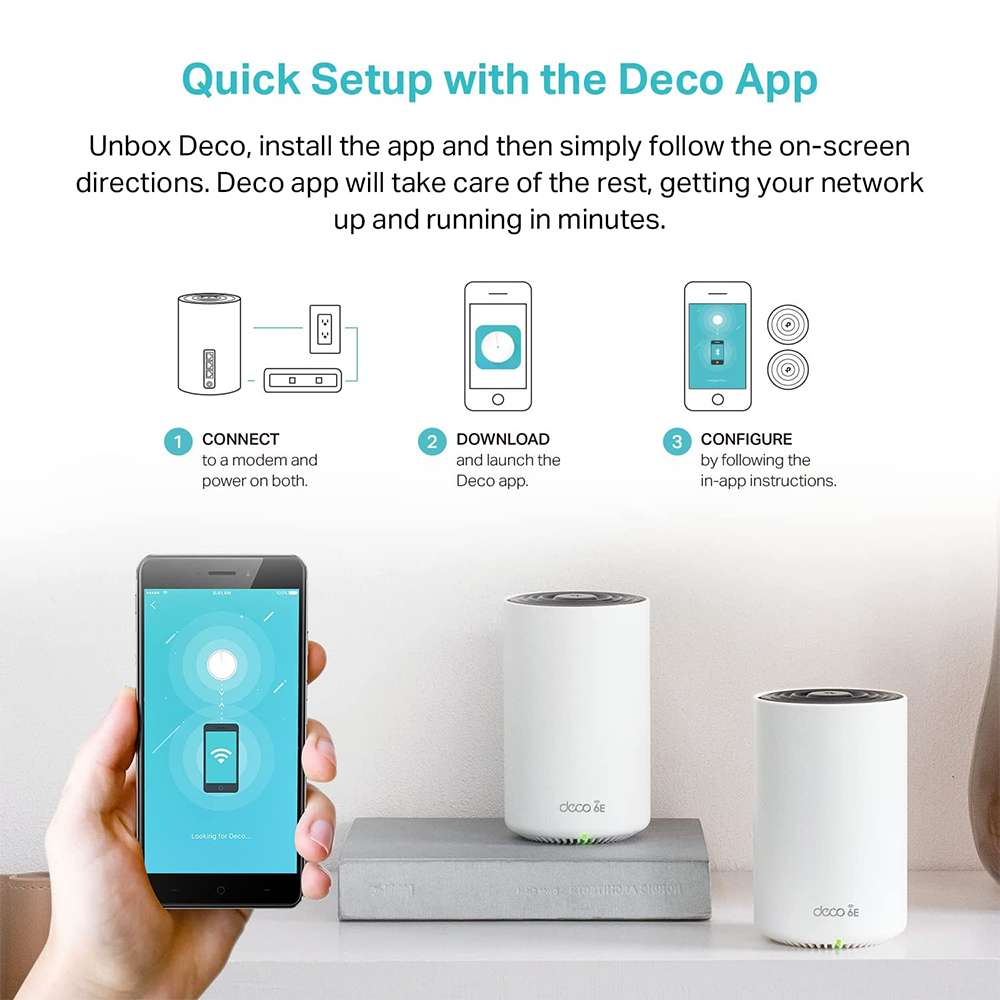 TP-Link Deco XE75 Pro AXE5400 2.5G WAN/LAN WiFi 6E 全屋覆蓋 Mesh 三頻 路由器(1件套裝)