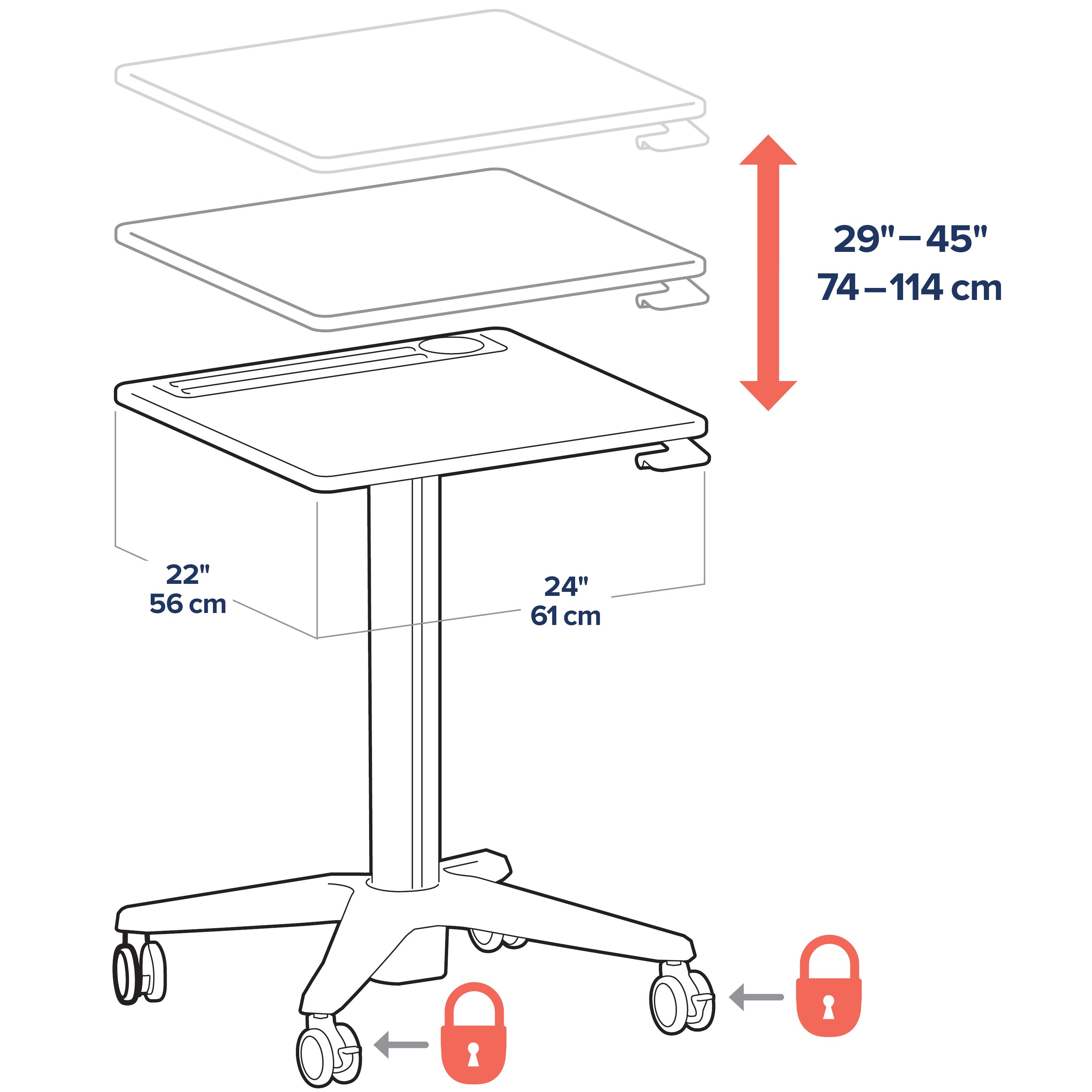 Ergotron LearnFit 坐站兩用移動桌(24-547-003)