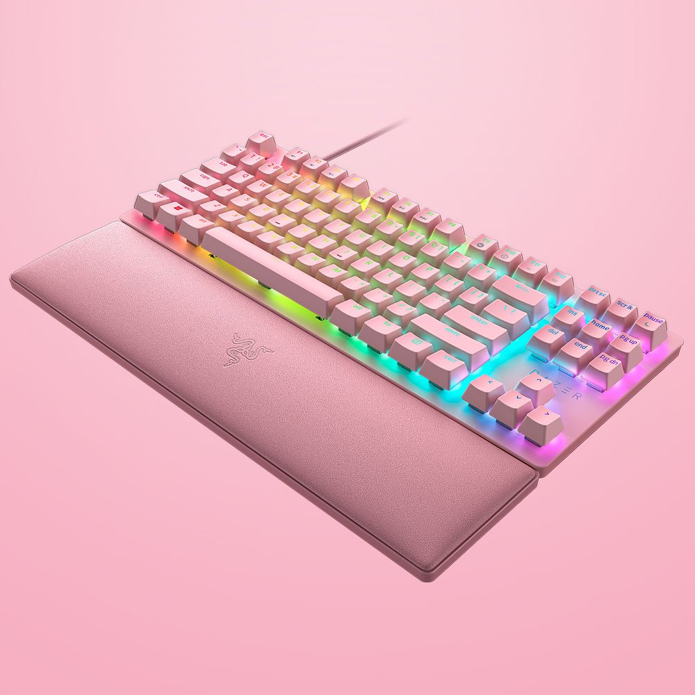 Razer Huntsman V2 Tenkeyless 光學軸機械式鍵盤 Quartz Edition(Linear紅軸)