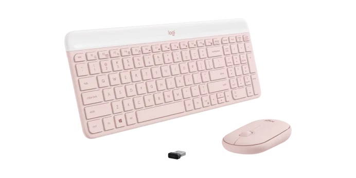 Logitech MK470 超薄無線鍵盤滑鼠組合(英文版-玫瑰粉)