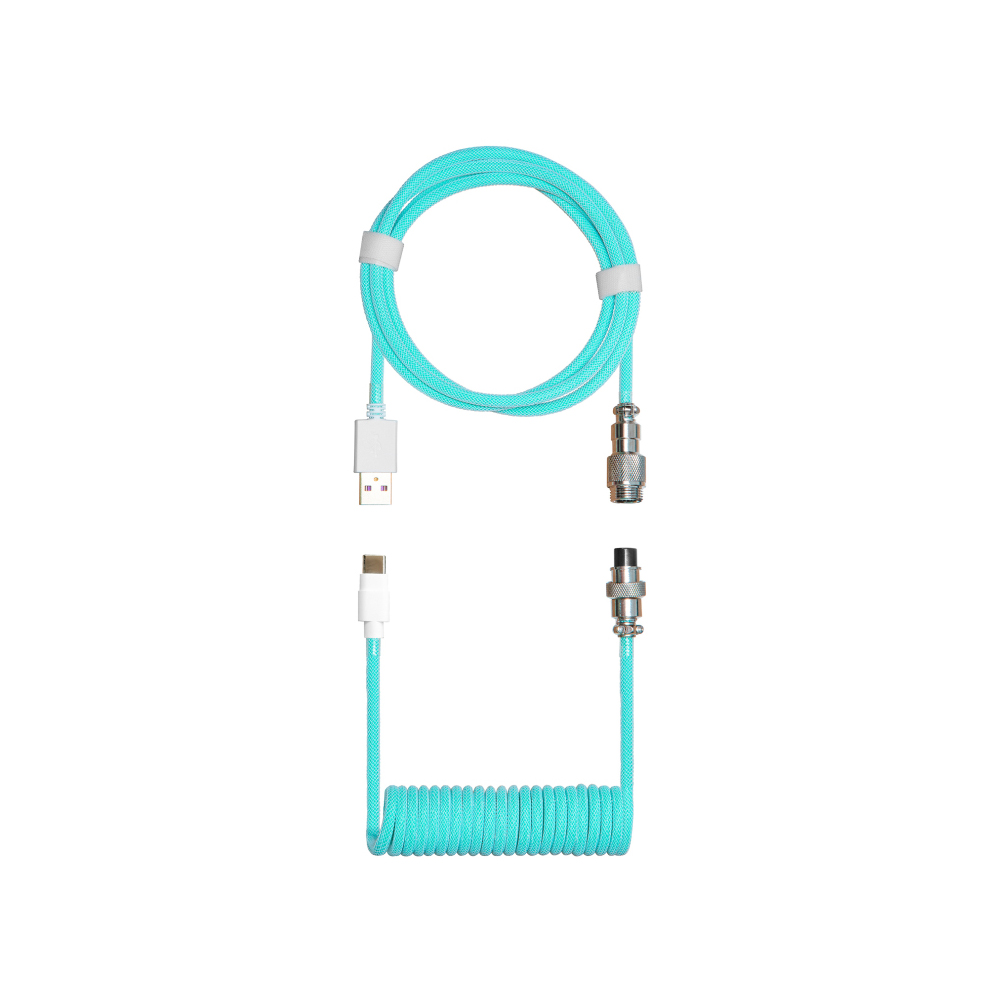 Cooler Master Coiled Keyboard Cable 電線(Cyan)