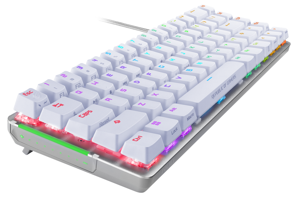 ASUS ROG Falchion Ace NX 68鍵 RGB 機械式鍵盤(白)(紅軸)